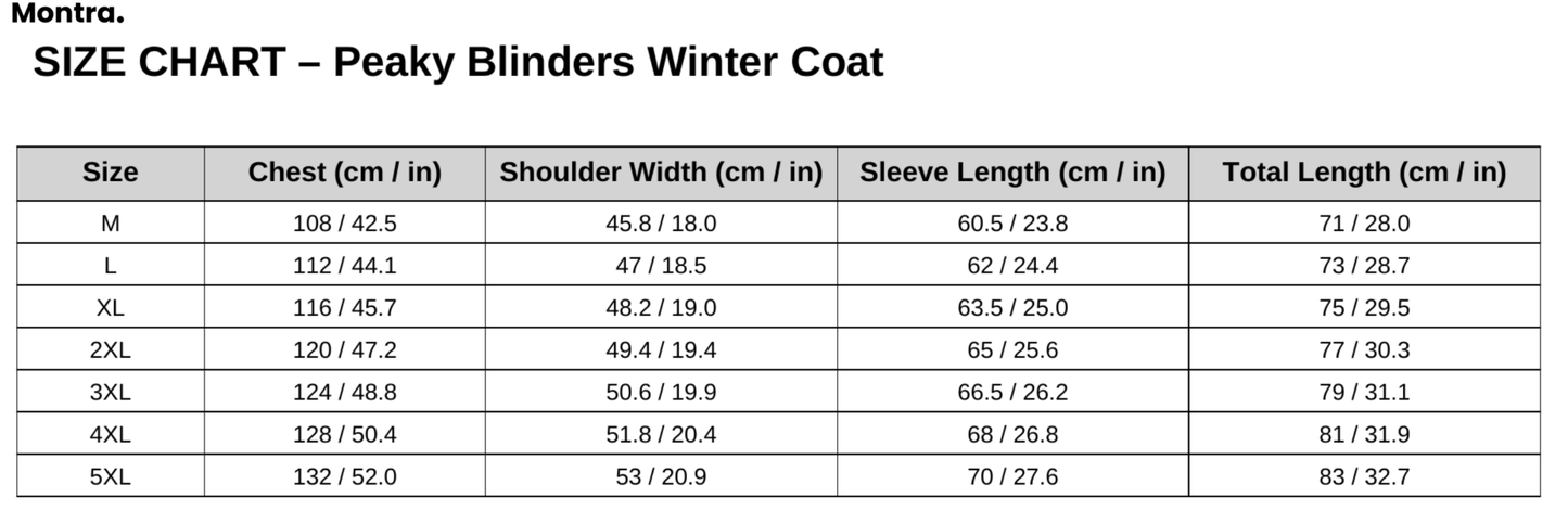 Peaky Blinders winter coat - Montra USA